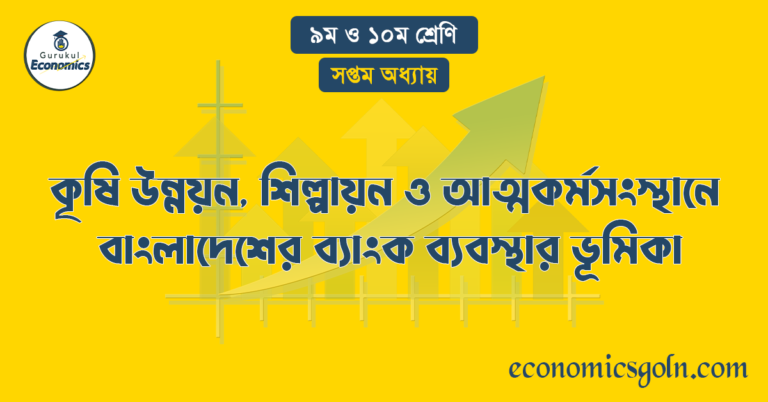 কৃষি উন্নয়ন, শিল্পায়ন ও আত্মকর্মসংস্থানে বাংলাদেশের ব্যাংক ব্যবস্থার ভূমিকা